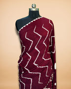 Maroon Bandhej Modal Silk Saree with Bandhani Pallu