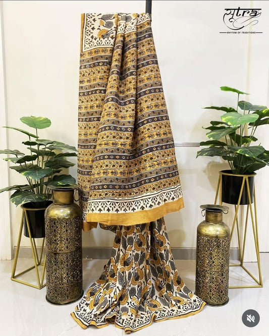 COTTON MULMUL SAREE - Sutra Saree